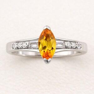 Sphaleros Quartz & White Topaz Ring Platinum Over Sterling Silver Size 6 2.30 ct